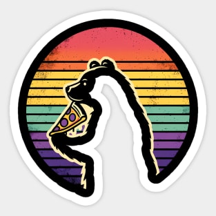 Bear Love Pizza, Retro Style, Pizza Lover Sticker